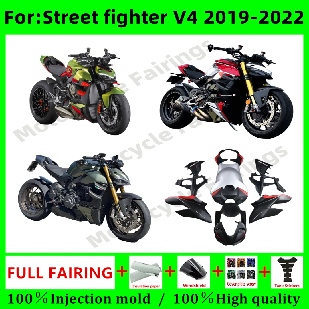 

Полный комплект обтекателей для мотоцикла, подходящий для Ducati Street Fighter V4 SP 2019 2020 2021 2022, комплект обтекателей, окрашенный кузов, новый ABS, 4 подарка