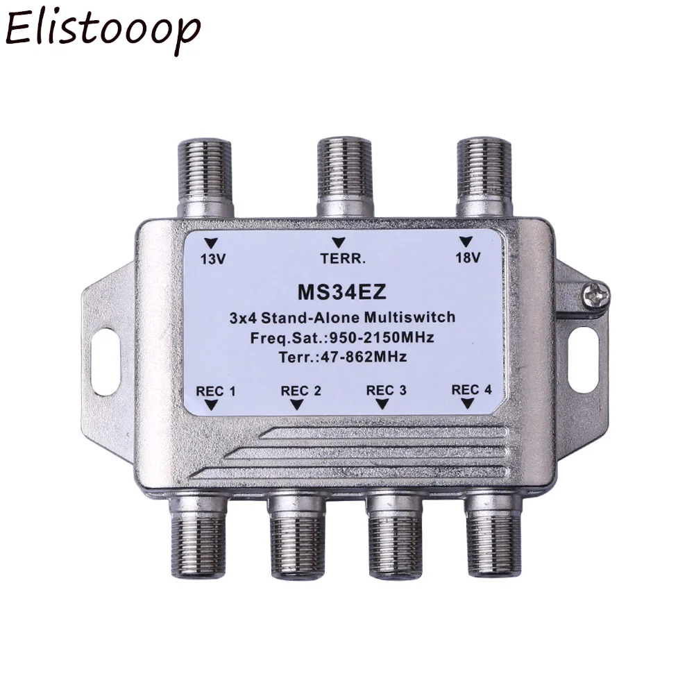 3 In 4 Out Satellite DiSEqC Stand-Alone Multiswitch Splitter 3x4 Satellite Switch FTA TV LNB Switch For Smatv DVB-S2 DVB-T2