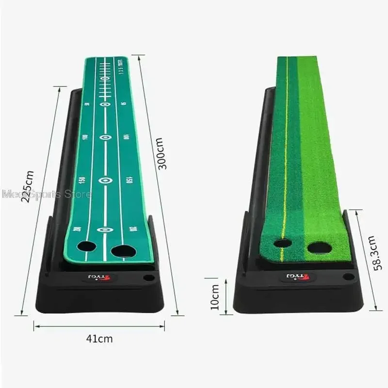 3M/3.5M Golf Putting Mat With Automatic Ball Return Golf Putter Trainer Practice Hitting Pad Mats Indoor Outdoor Training Aids