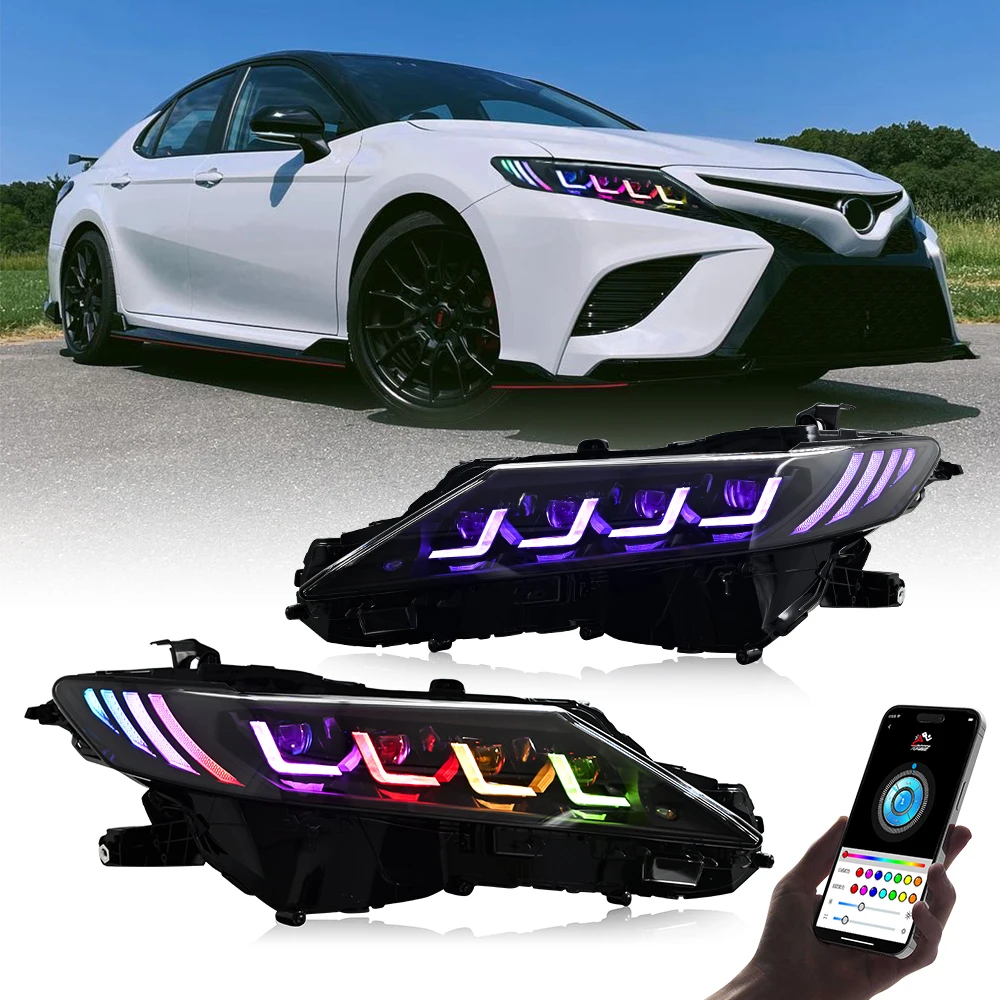 

RGB фары для Toyota Camry 2018-2024 XSE XLE TRD LE SE гибридная передняя лампа в сборе проектор автомобильные аксессуары