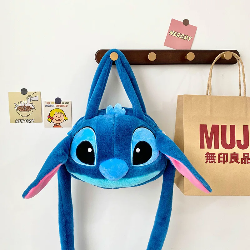 Kawaii Disney Stitch Bag Plüsch Rucksack Bagpack Doppelte Schulter Umhängetasche Aufbewahrungstasche Plushie Anime Spielzeug Geschenk für Mädchen
