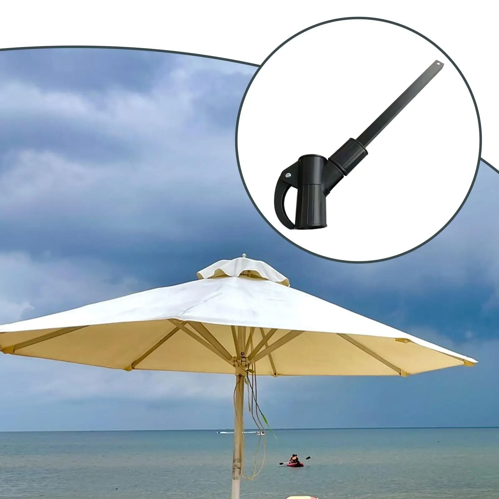 Spare Patio Umbrella Fixed Handle Support Rib Outdoor Umbrella Lifting Bracket Attachment for Home Garden Balcony Beach