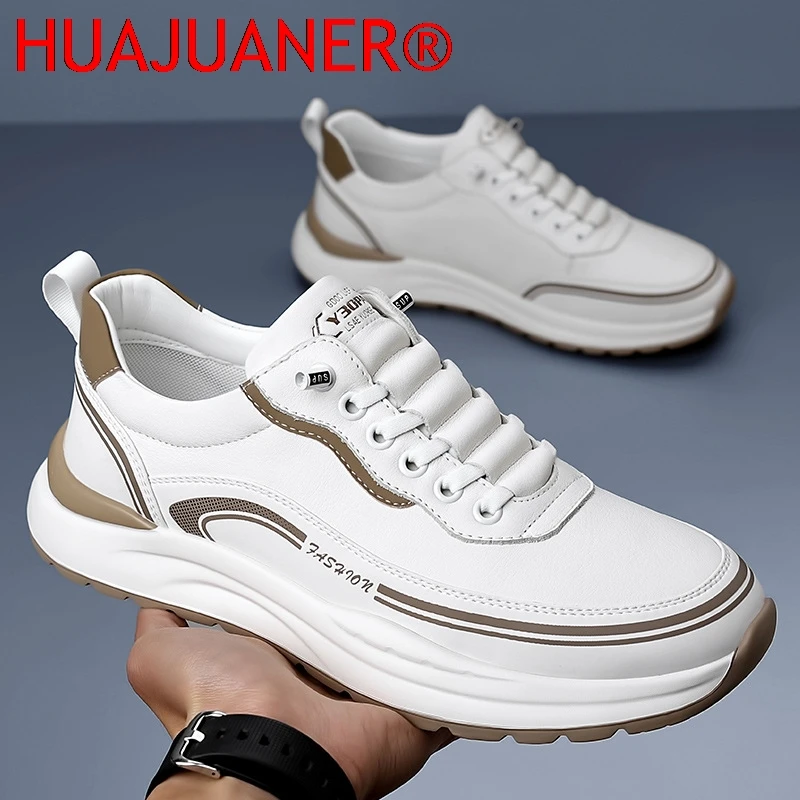 Men Casual Sneakers Breathable Basketball Training Shoes 2026 Spring Versatile Men Leather Sneakers