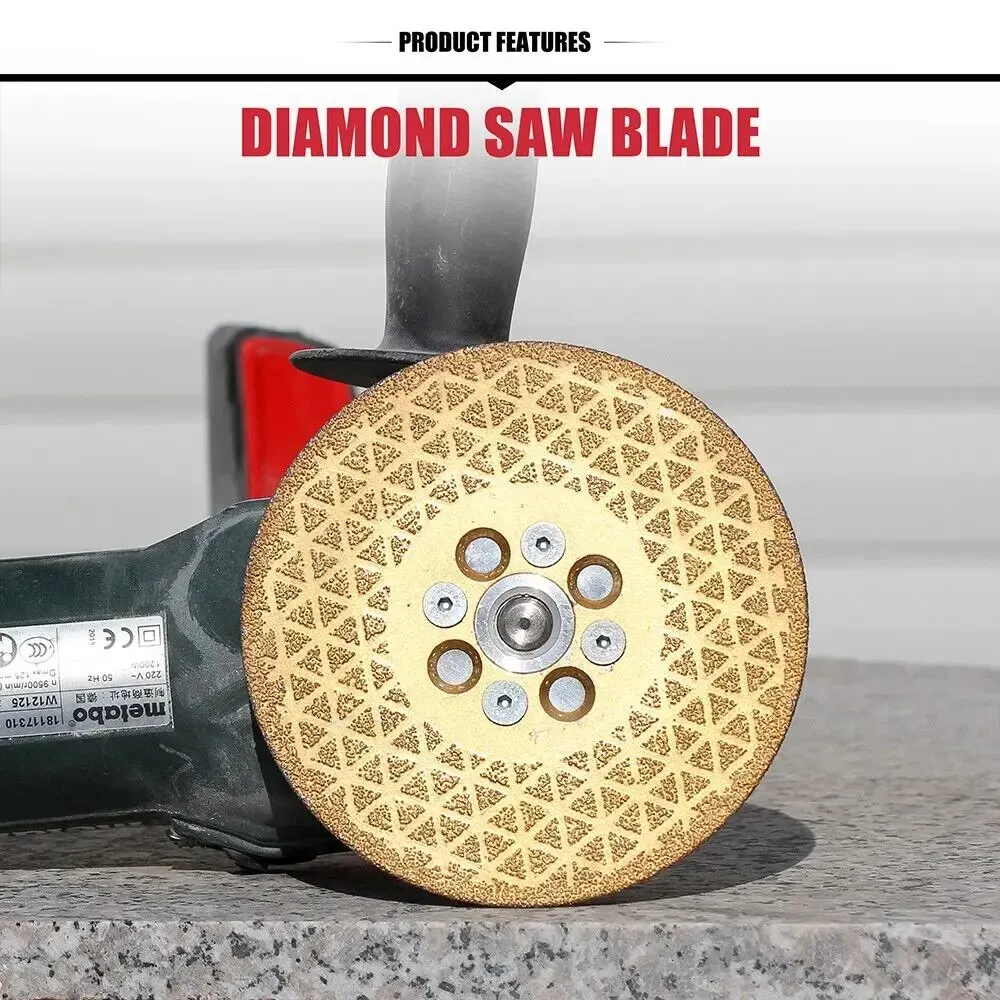 Ф100*M10 Electroplating Double-Sided Full Star (Round) Diamond Cutting Brazed Sanding Blade Marble Quartz Stone Professional