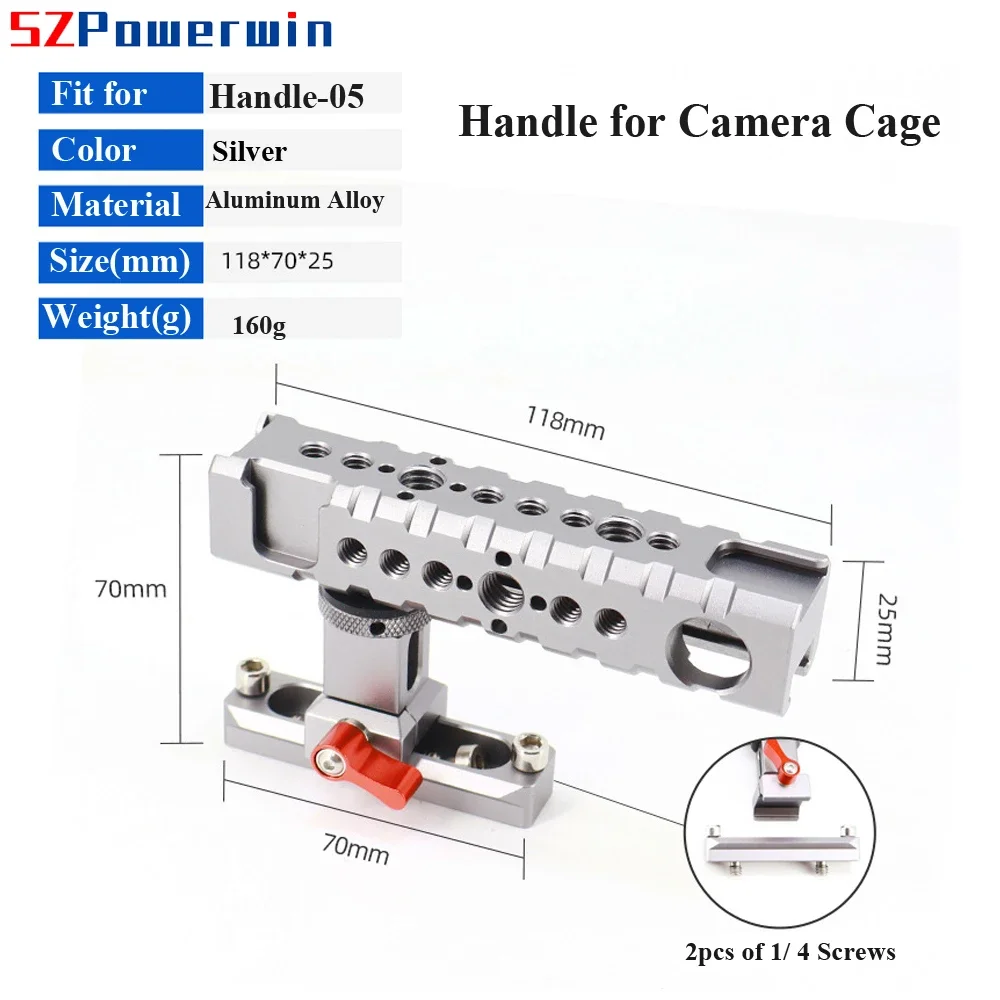 Powerwin DSLR Camera Cage Handle Handgrid Aluminum Alloy Multifunctional Cold Hot Shoe Extension Grid For LED Lights Flash