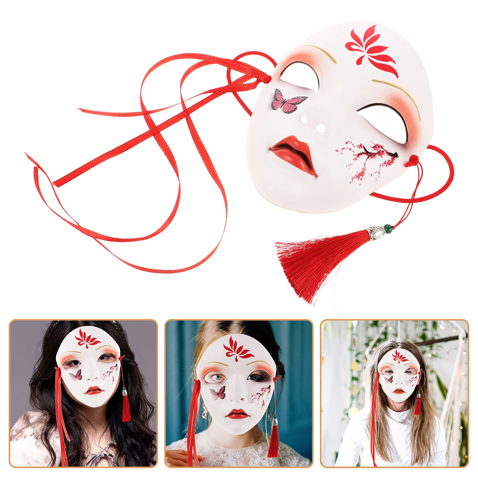 

Carnival Party Festival Chinese Style Plastic Mask Breathable Comfortable Masquerade Mask for Cosplay Halloween Performance