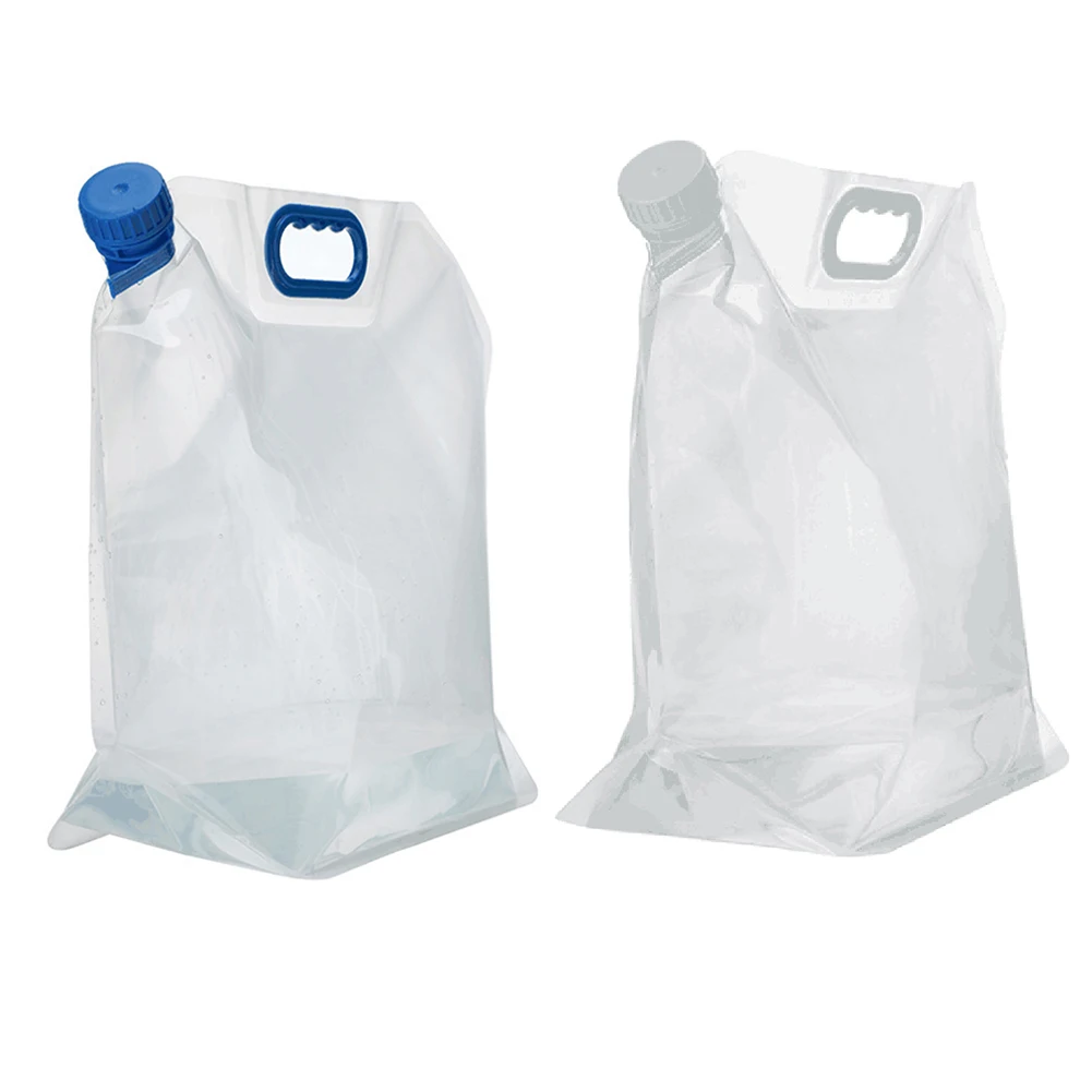 Botella de agua plegable de 15 L, cantimplora portátil reutilizable con asa, bolsa de agua potable ecológica para ciclismo, Senderismo y viajes