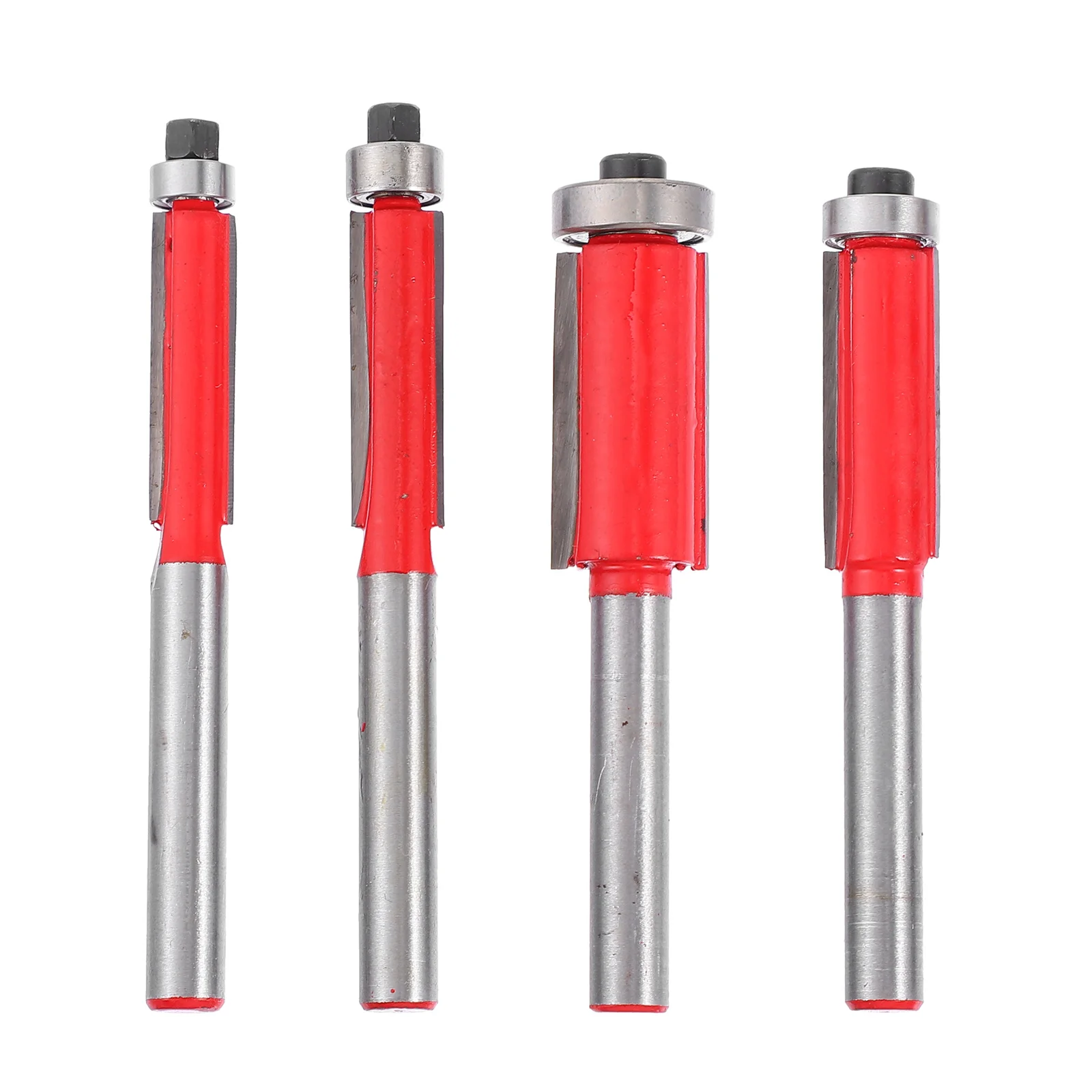 

4pcs Trim Router Bits Trim Router Bits Edge Trimmer Knife Head 45 Carbon Steel Bearing Woodworking Tool Trimming