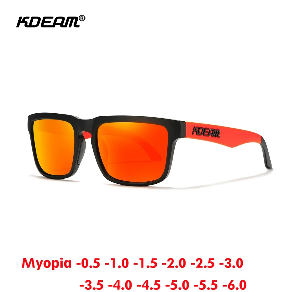 

KDEAM TR90 Men Polarized Myopia Sunglasses Fashion Sports Outdoor UV400 Glasses Women Prescription Optics Eyewear -0.50 to -6.0