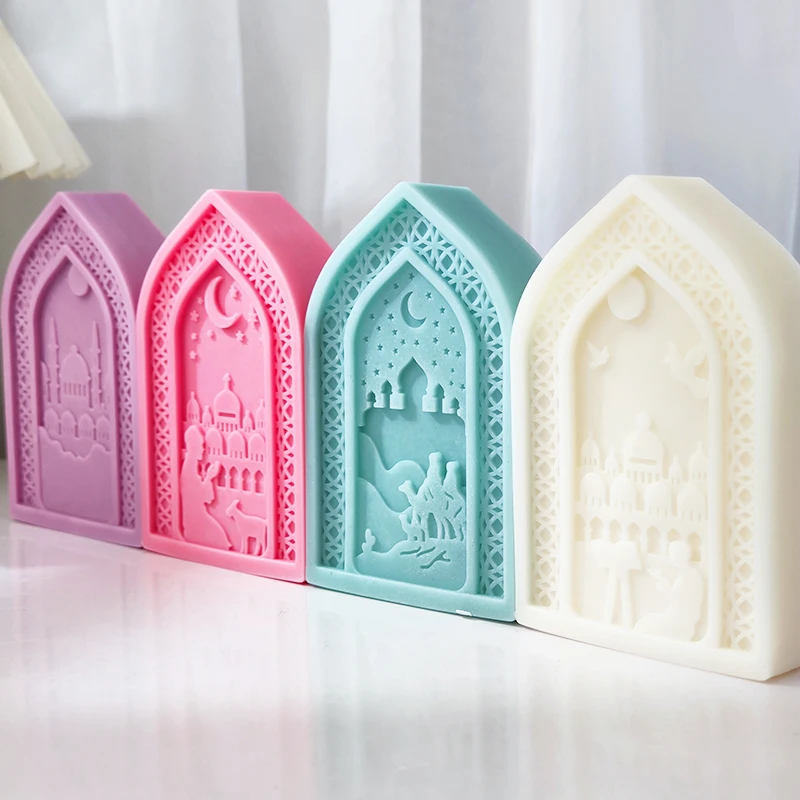 Mosque architectural style silicone mold, prayer and prayer themed candle mold, aromatherapy gypsum ornaments