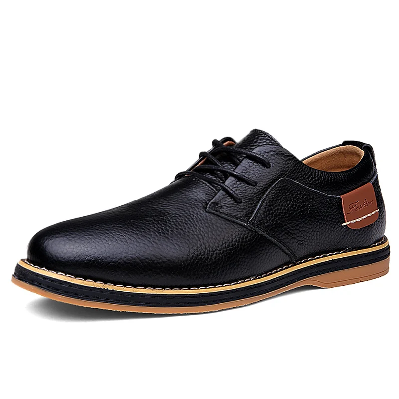 Genuine Leather Men Dress Shoes Oxfords Brogue Lace Up Italian Mens Casual Shoes Luxury Brand Moccasins Loafers Plus Size 38-48