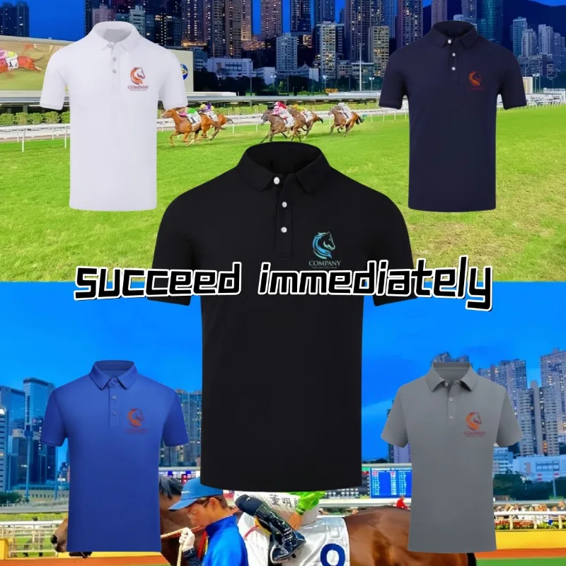 

High End Business Equestrian T-shirt Long Sleeved Top Men's Competition Breathable Quick Drying Shirt Polo Shirt Riding Outfit