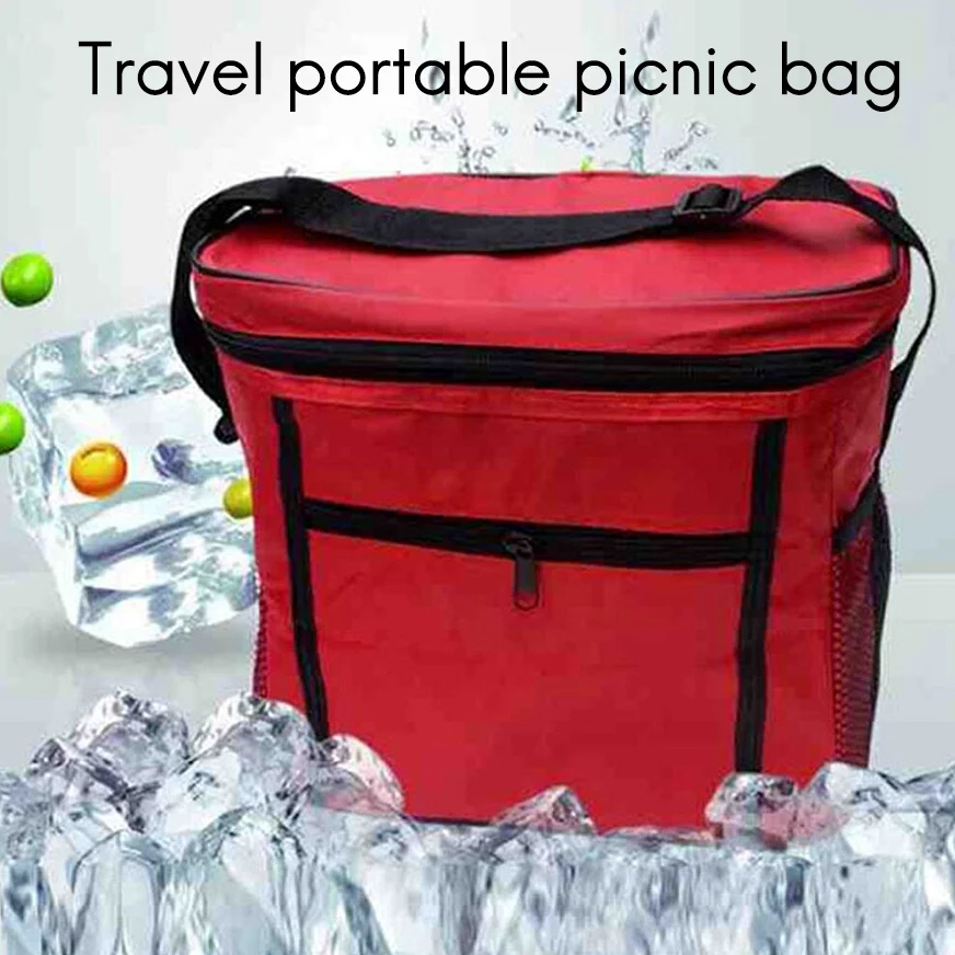 Car Trunk Storage Bags Cooler Insulated Bag for Thermal Ice Pack Picnic Bag Tote Inclined Shoulder for