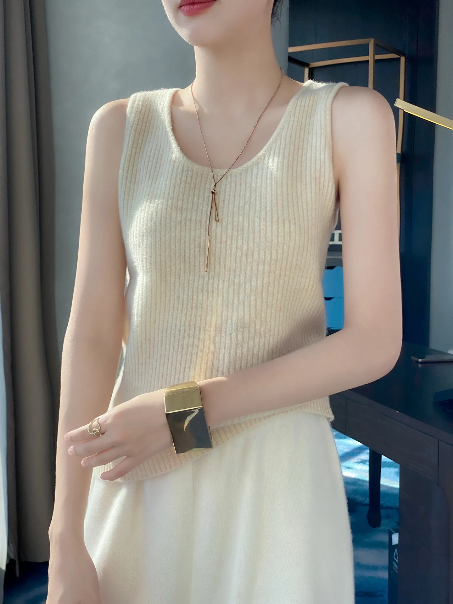 

Женский облегающий вязаный свитер-пуловер с круглым вырезом, комфортный, мягкий, для ношения в качестве базового слоя/нижнего белья