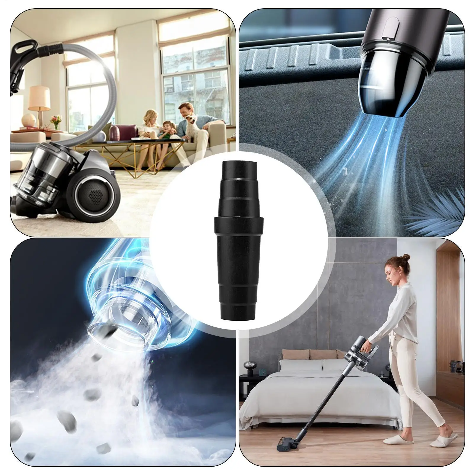 Universal Vacuum Cleaner Adapters for Hoses Connecting Home Cleaning Supplies for Flooring Furniture Carpet Automobile Bedding