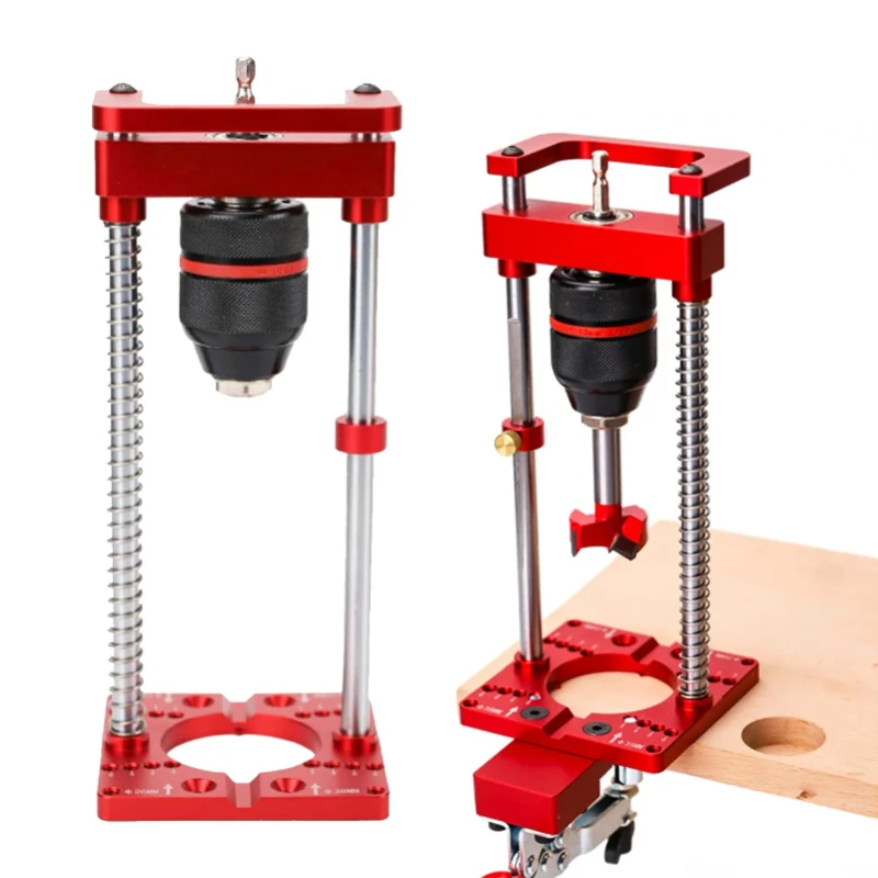 

Drilling Stand Clear Scales Keyed Chuck High Strength Hand Drill Holder 35mm Hinge Hole Locator for Woodworking Projects