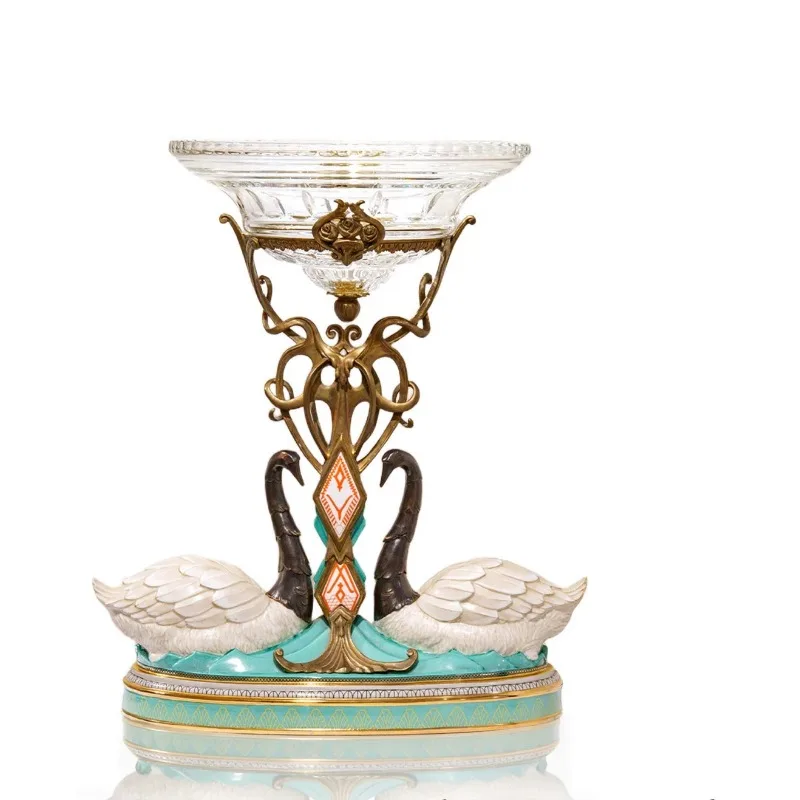 Swan tall fruit plate living room coffee table household living room entrance TV cabinet decorative ornament