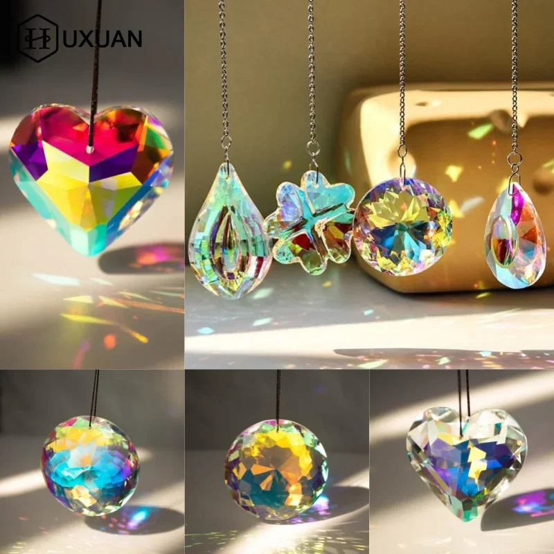 Rainbow Crystal Wind Chime Window Hanging Bell Glass Pendant Sun Catcher Christmas Decoration Home Decoration Garden Decoration