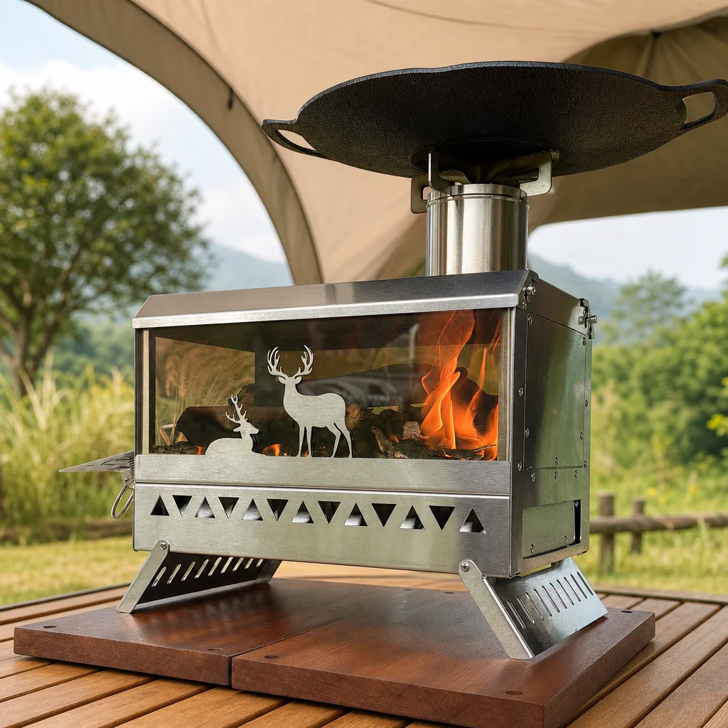 Camping Cooking Tent - Stufa da Campeggio Pieghevole in Acciaio
