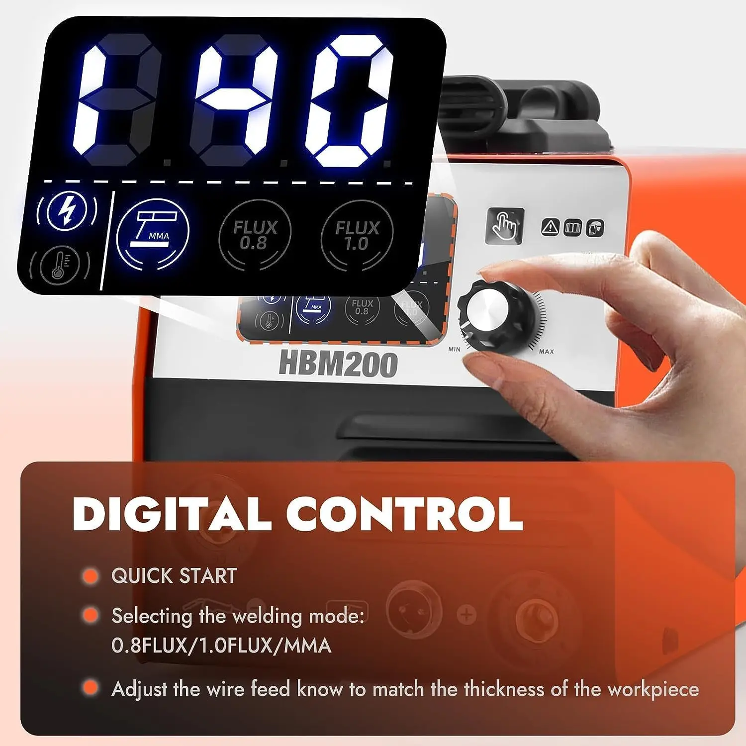 Imagem -04 - Máquina de Solda Semiautomática Hitbox Airless Soldador Mig Soldado Inversor Soldado em Hbm200 110v 220v