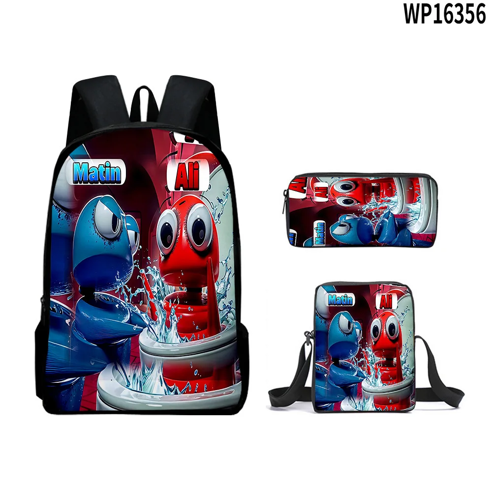 

Classic Popular R.E.P.O repo 3D Printed 3pcs/Set pupil School Bags Laptop Daypack Backpack Inclined shoulder bag Pencil Case