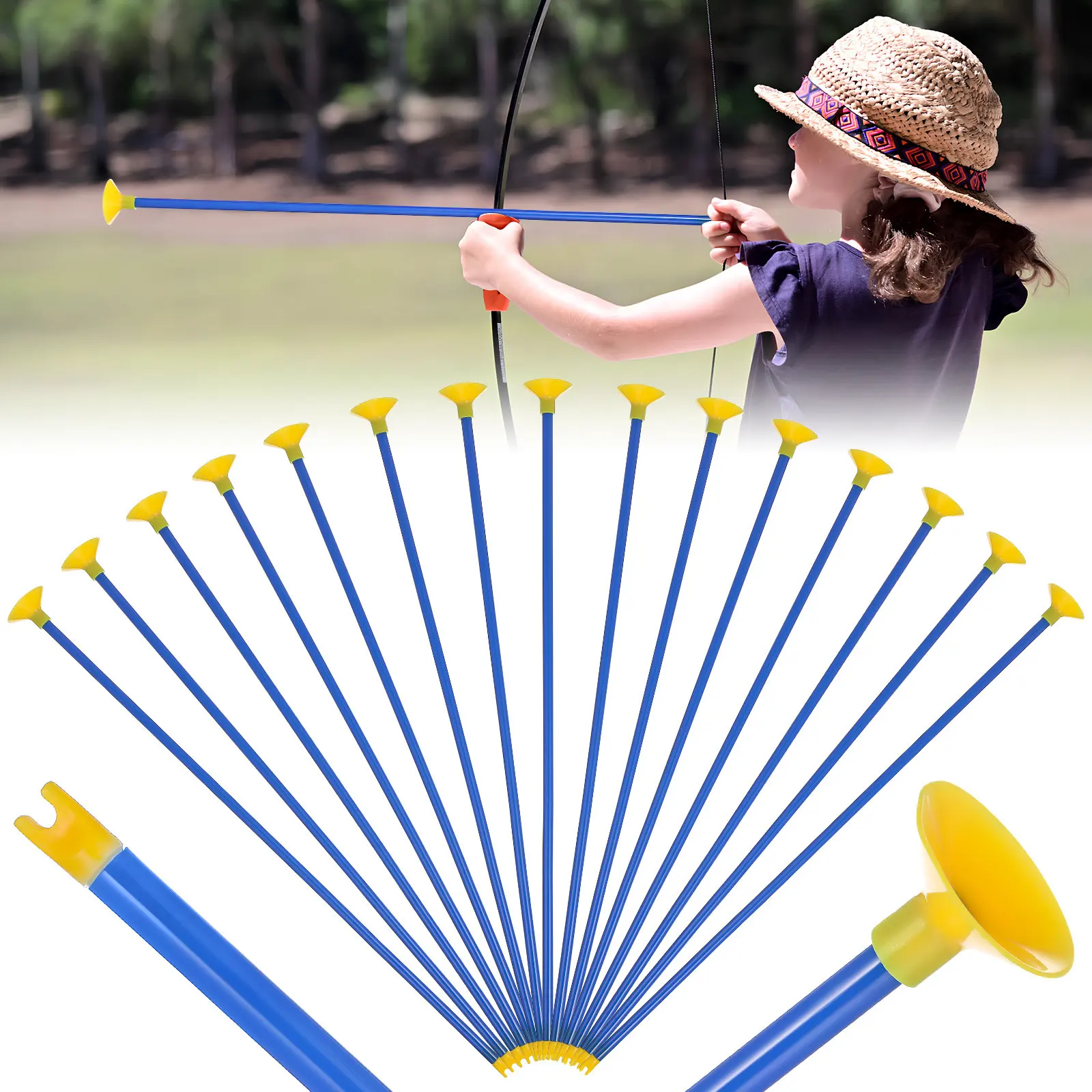 

16Pcs Suction Cup Arrows Safe Plastic Arrows for Kids Practice Archery Set Bow Replacement Long-Lasting Outdoor Concentration