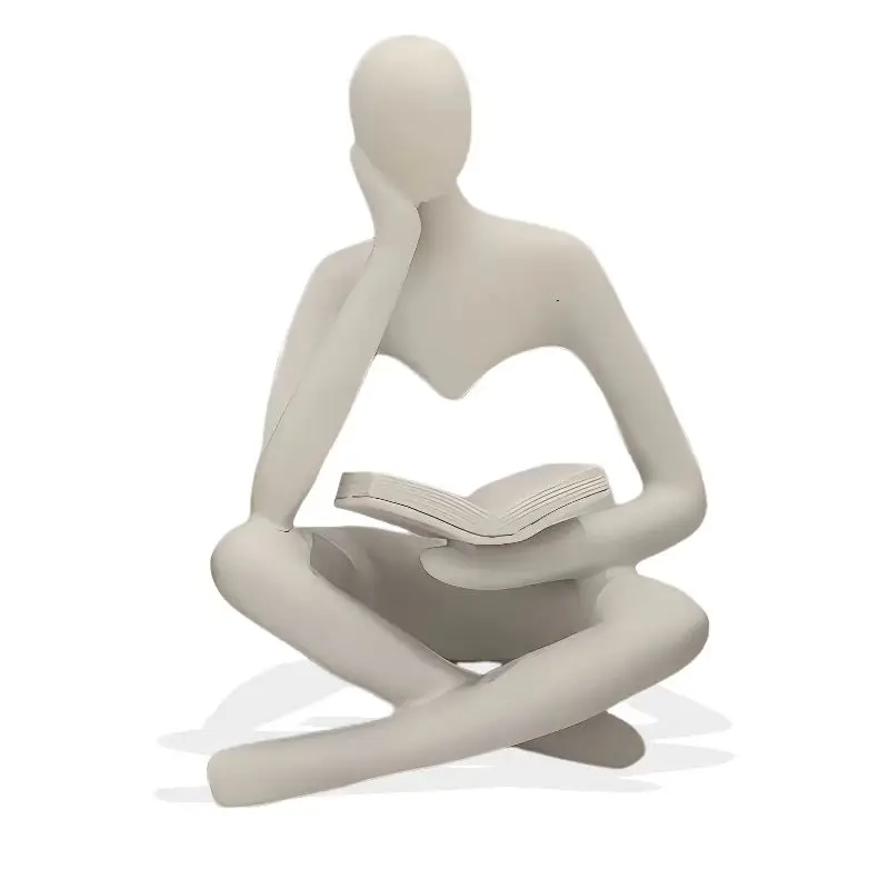 

Resin Thinker Style Abstract Sculpture Statue Collection Doll Home Office Bookshelf Desktop Decoration