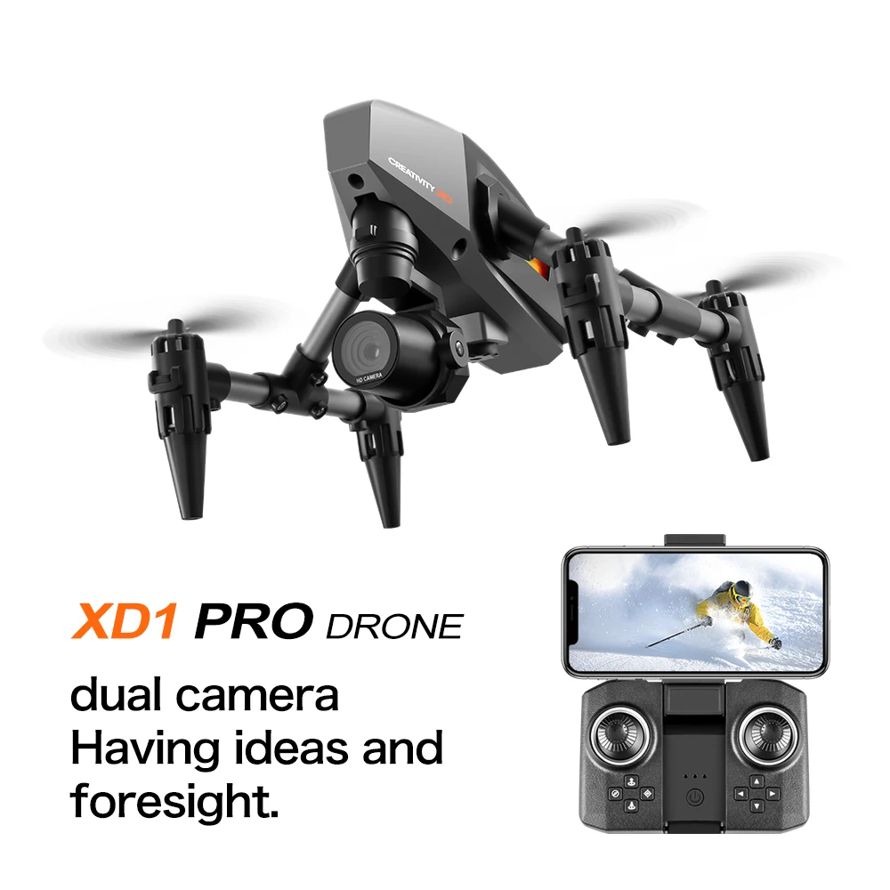 LSRC XD1 pro Mini Drone WIFI Dual Camera 4K/8K Optical Flow Positioning Alloy Anti-Drop Quadcopter with Remote Control RC Toy Gi