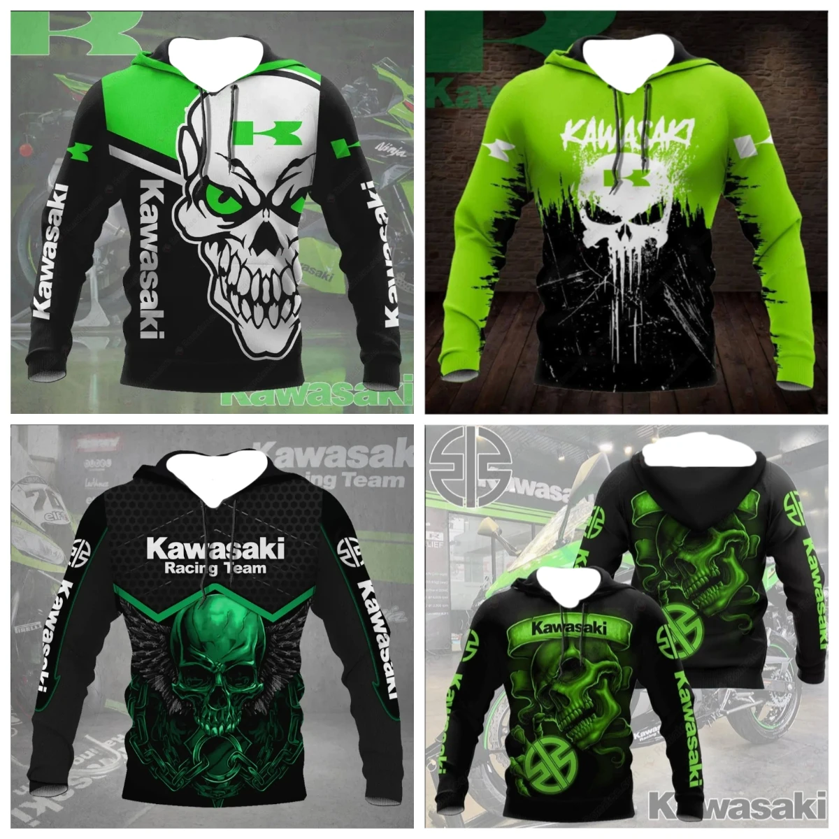 

2025 Men's Sweatshirt Kawasaki Sweatshirt Racing Suit Hooded Sweatshirt High-quality Motorcycle Uniform Road Cycling Casual Wear