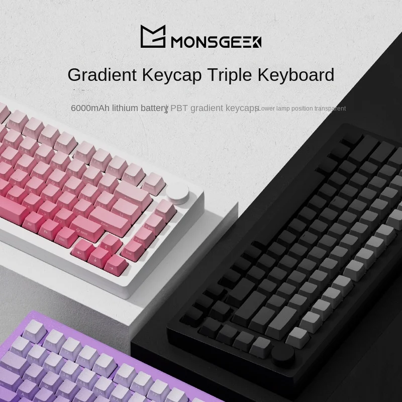 Imagem -02 - Akko-x Mongeek Barebone Teclado Mecânico para Jogos Kit Faça Você Mesmo Botão Multifuncional 75 de Gravação Lateral Botão Rgb m1 M1w v3