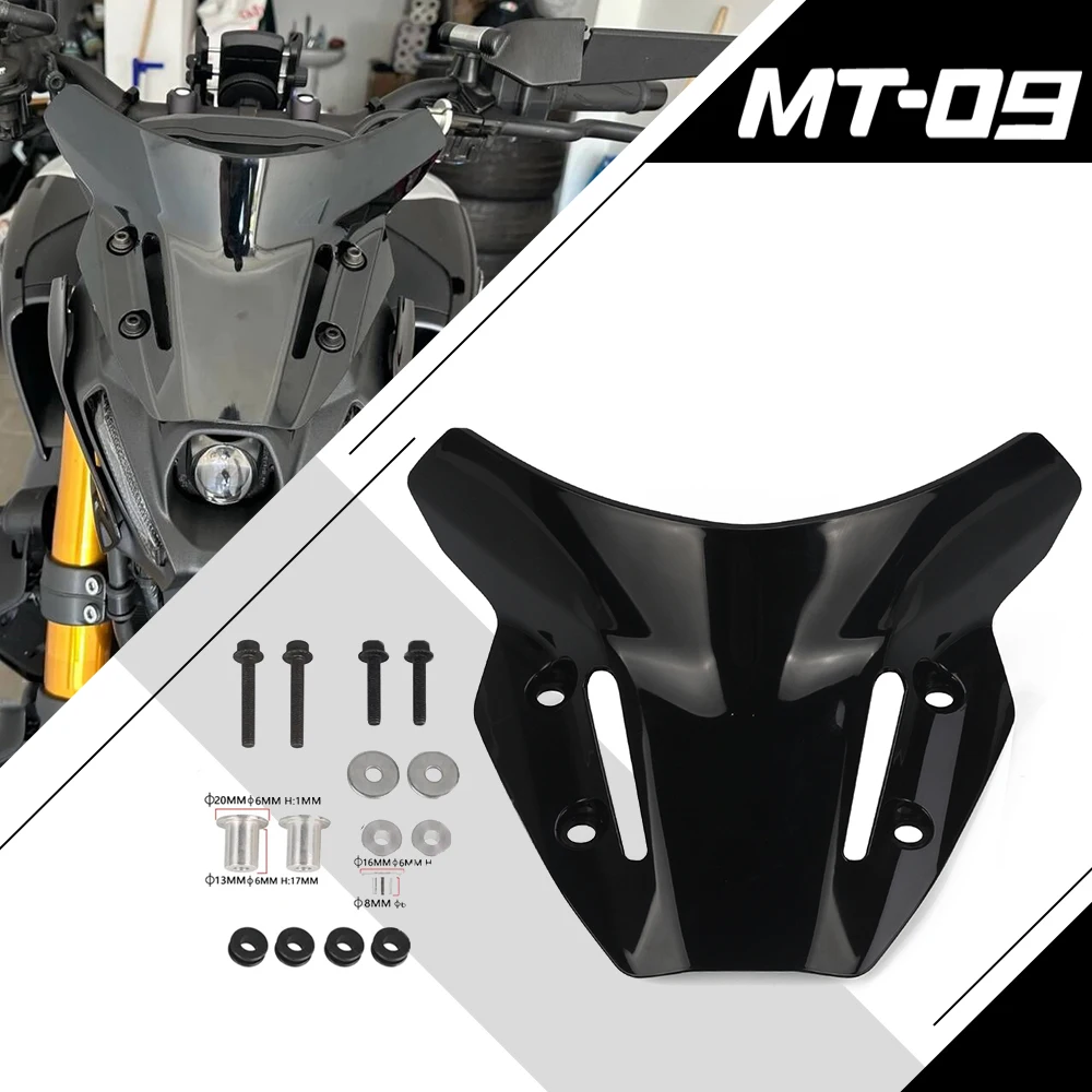 

For YAMAHA MT09 MT 09 MT-09 SP FZ09 FZ-09 FZ 09 2021 2022 2023 Motorcycle Front Screen Windscreen Windshield Deflector Protector