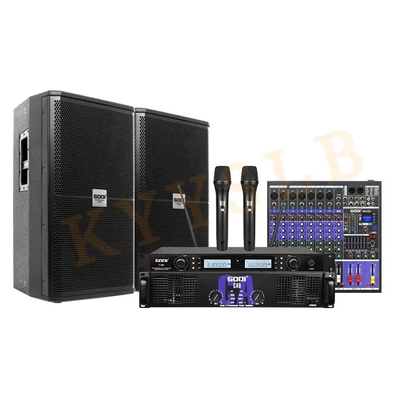 KYYSLB Professional Amplifier Speaker Single 15-inch Outdoor Performance Wedding Meeting KTV Bar High-power Stage Audio Set