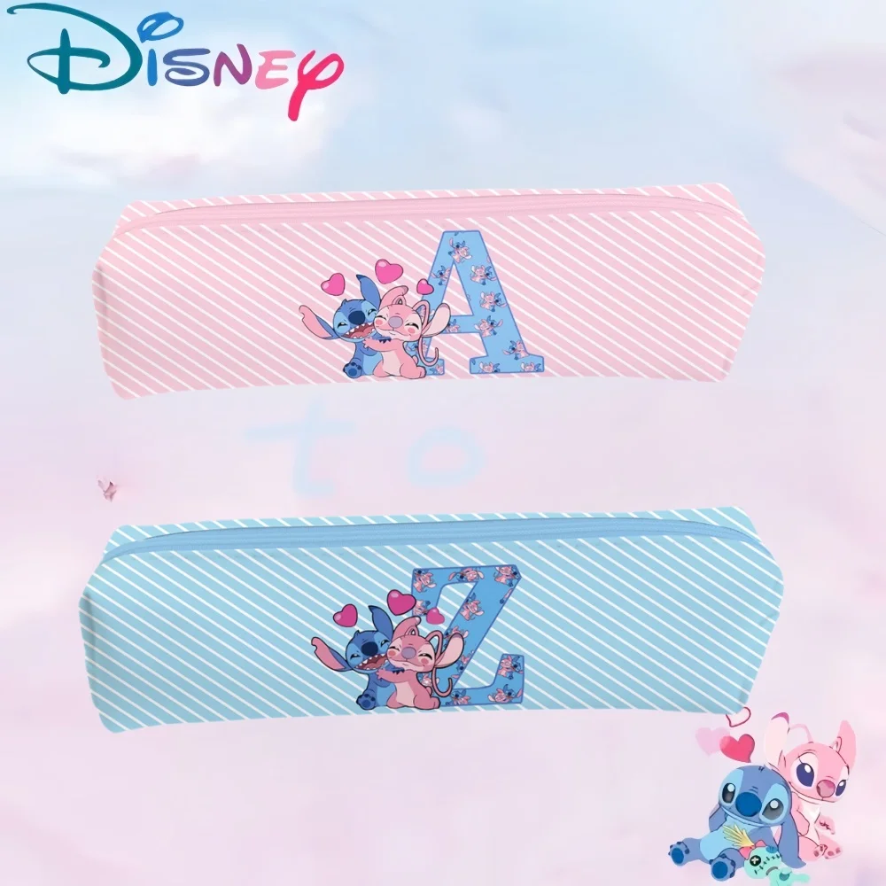 New Disney Stitch Anime Pencil Case Kawaii Lilo Stitch Print Pen Bag Cartoon Students Storage Bag Stationery Toy Christmars Gift