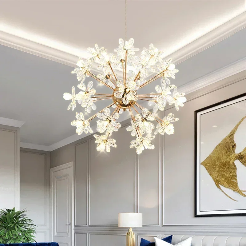 

GHJUYIOL YECTSKI Bedroom Flower Chandelier Modern LED Crystal Chandelier Lighting Creative Clothing Store Net Red Dining Room Pe