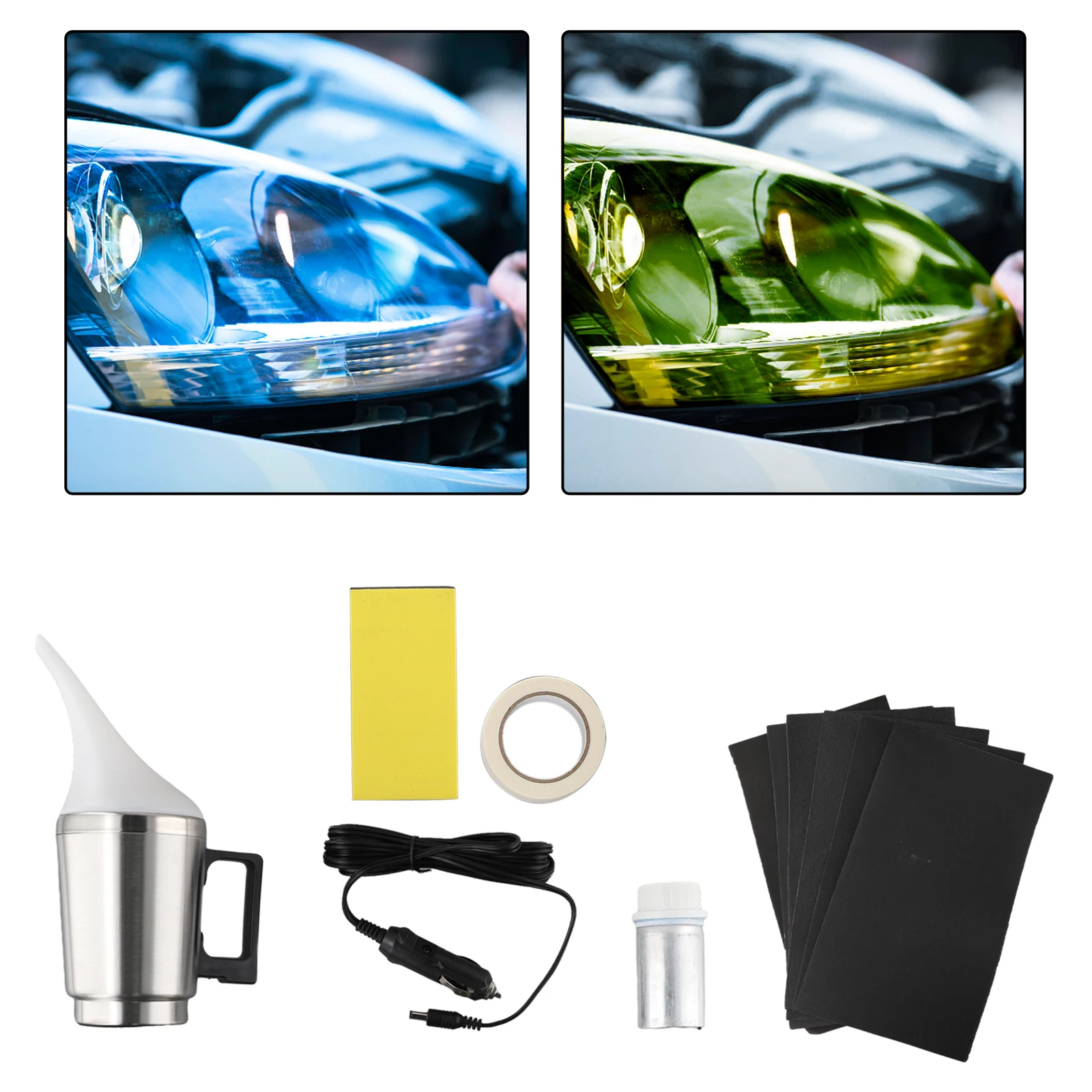 Car Headlight Polishing Kit 50ML Headlight Restoration Liquid Polymer Headlamp Renovation Repair Clean Kit Automobile Tool