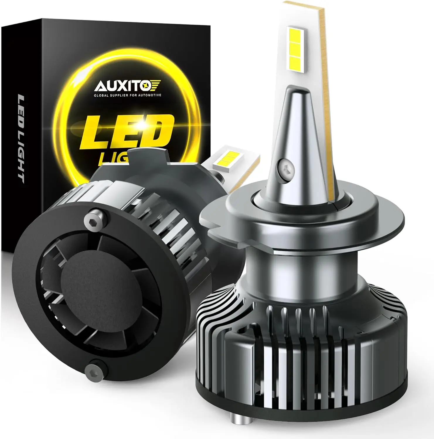 

Светодиодные лампы H7, 6000K, холодный белый свет, на 700% ярче, простая установка (Plug-and-Play) для замены противотуманных фар, комплект из 2 шт.