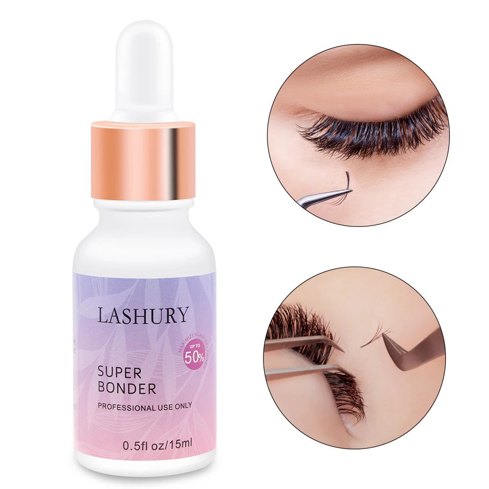 LASHURY 10ml/15ml  Lashes Super Bonder For Eyelash Extension Quick Drying Long Last Grafting Eyelash Glue Adhesive Hardener