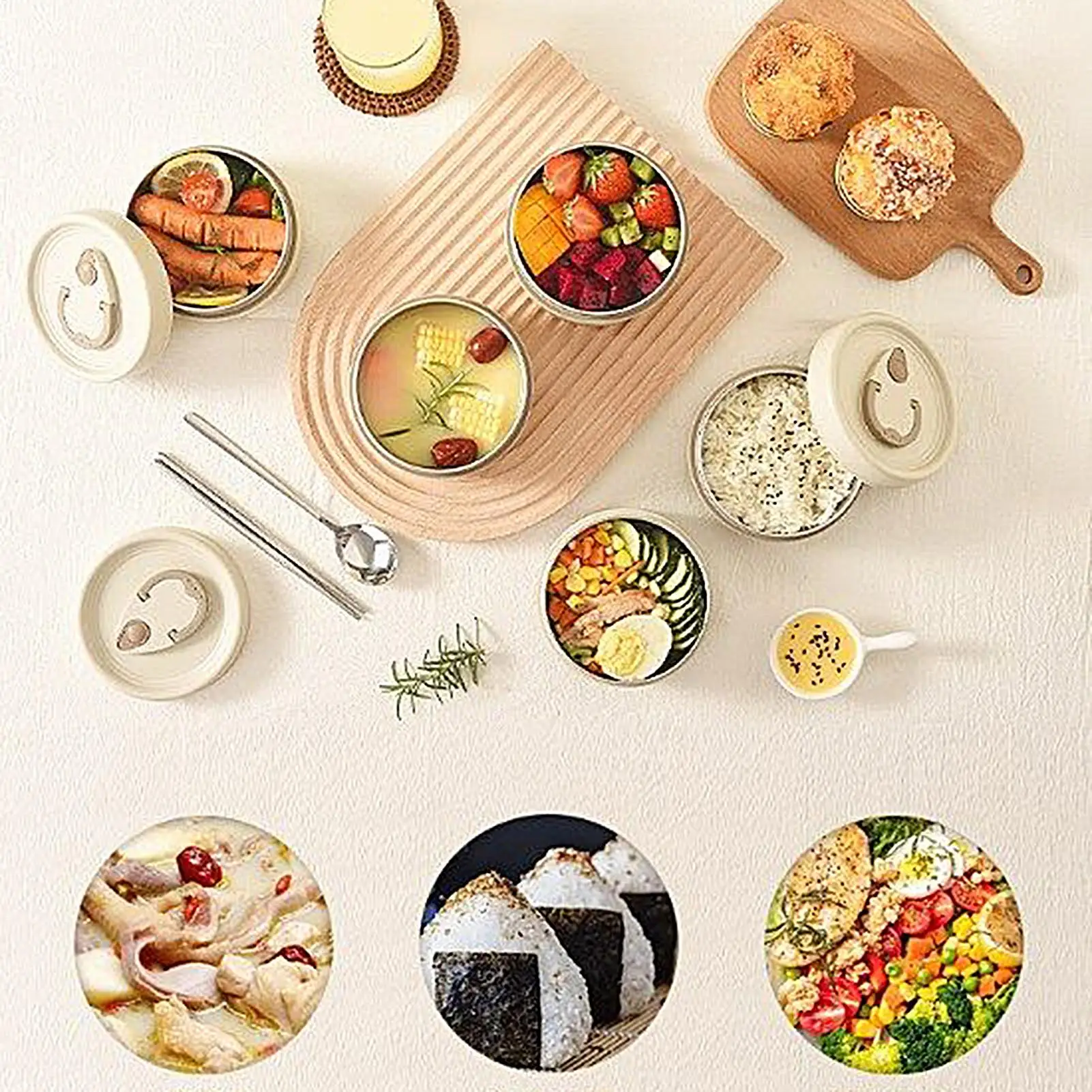 

Thermal Lunch Box 3 Pieces Stainless Steel Leakproof Lunch Bag Insulated Stainless Steel Container For Men Women Kids School