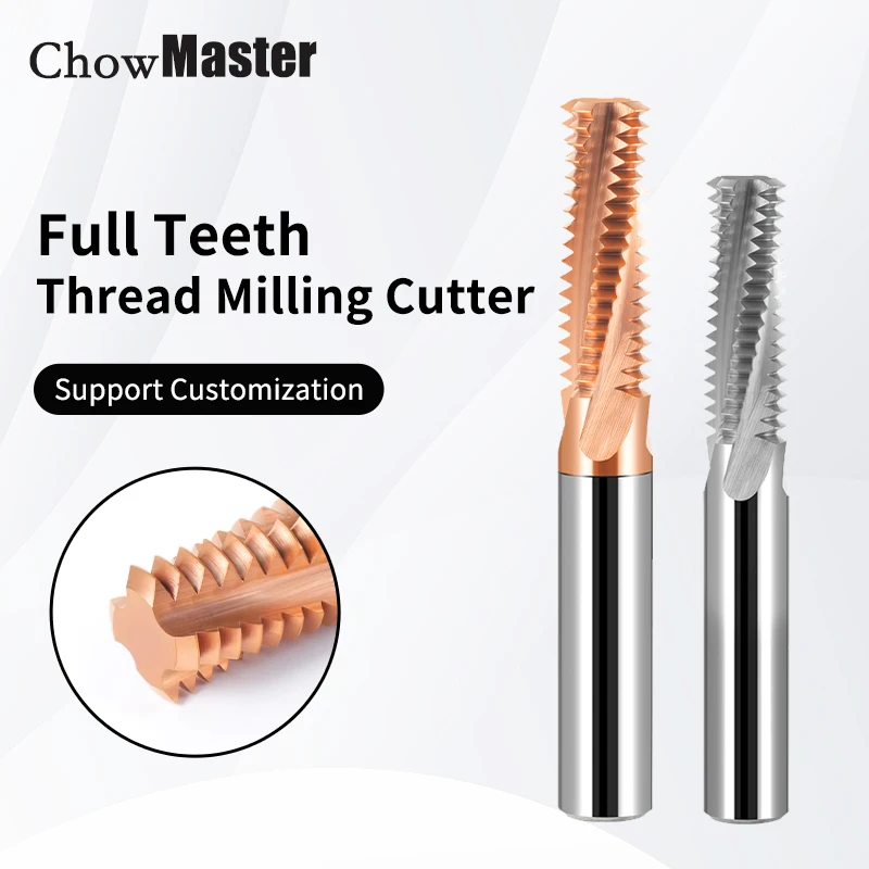 Chowmaster Thread Milling Cutter Solid Carbide Full Teeth Metric Router Bit CNC Machining Tool M3 M4 M5 M6 M8 M10 M12 M14 M16