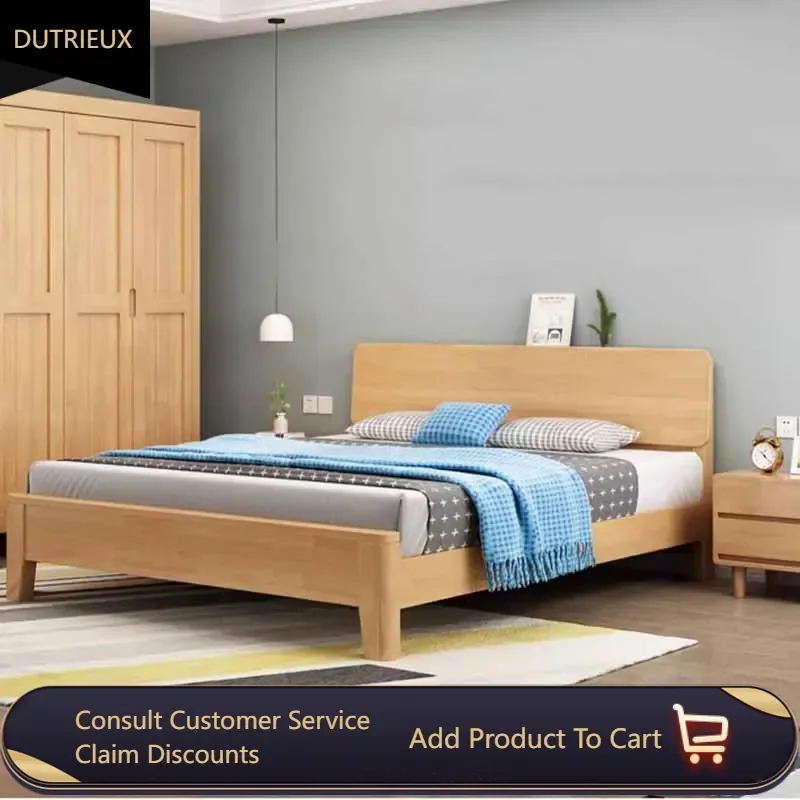 

wood waterproof queen double bed bedroom high end wooden modern luxury beds twin headboard european camas de casal furniture