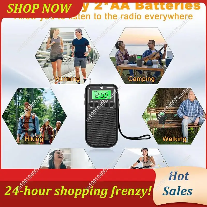 Daily Sale 3X Portable AM FM SW Radio,Transistor Radio With LED Flashlight, Emergency Pocket Walkman Radio For Outdoor Camping