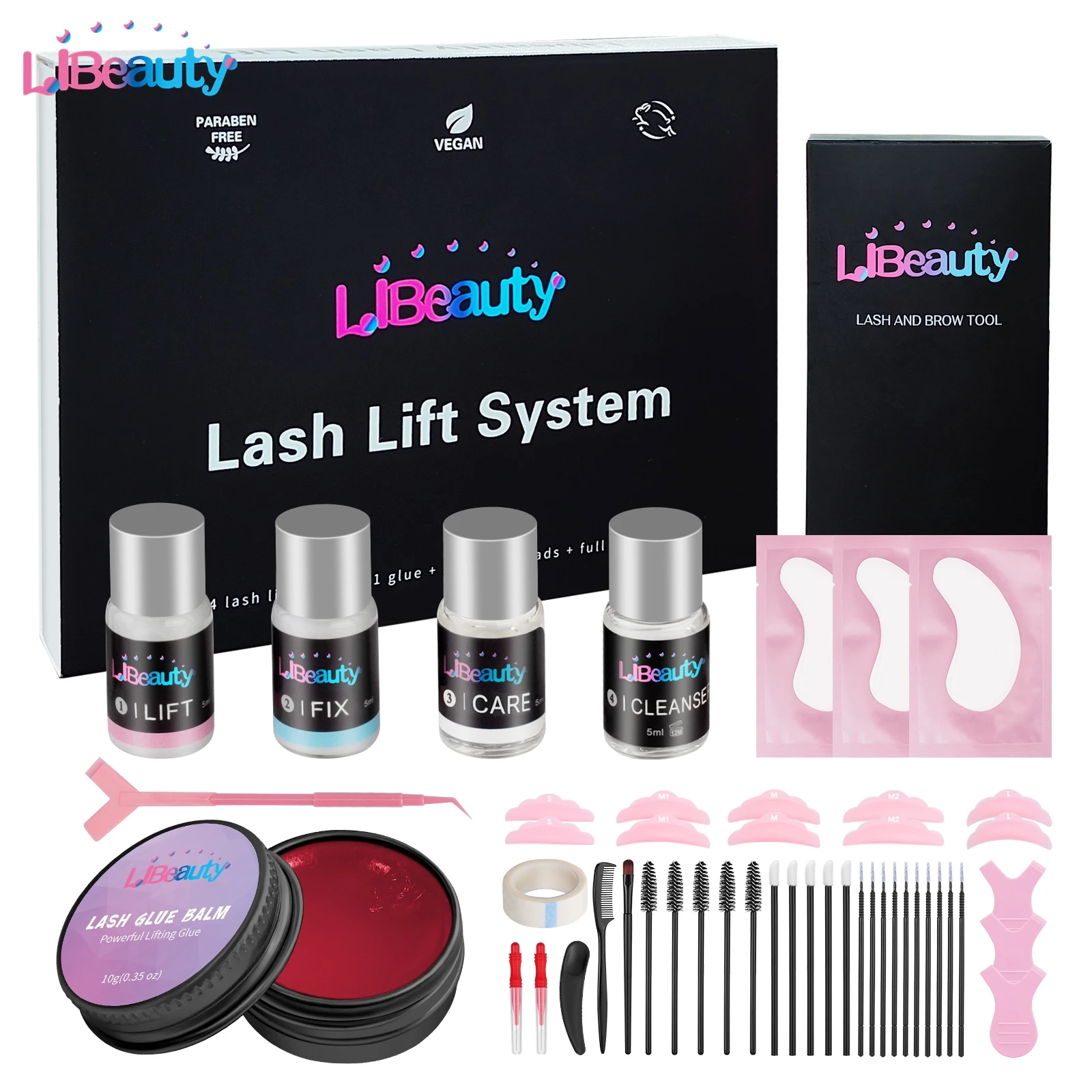 Libeauty-Kit de Levantamento de Pestanas, Lash Lift Glue, Perming de Pestanas, Enhancer, Curling, Eye Lash Maquiagem Ferramenta, 10g, 5-8 Mins