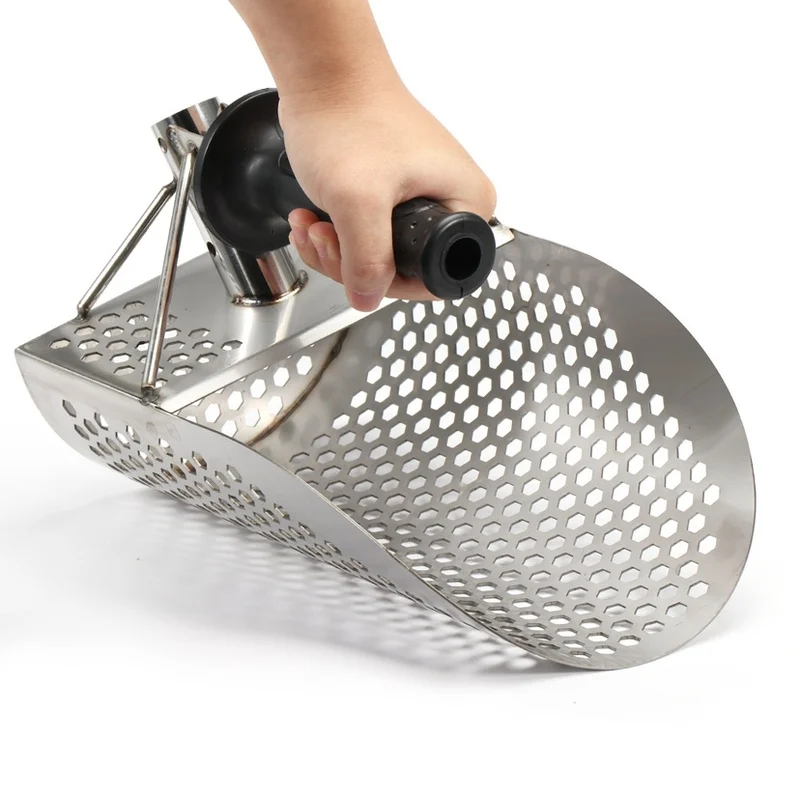 Catch the sea rake beach garbage cleaning foldable shark sieve sand sieve beach treasure hunting stainless steel leak