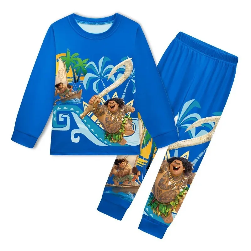 

l2025l New Cosplay Hot Moana Pajamas Maui Baby Clothes Vaiana Cosplay Winter Child Boutique Clothing Children Costume Toddler Bo