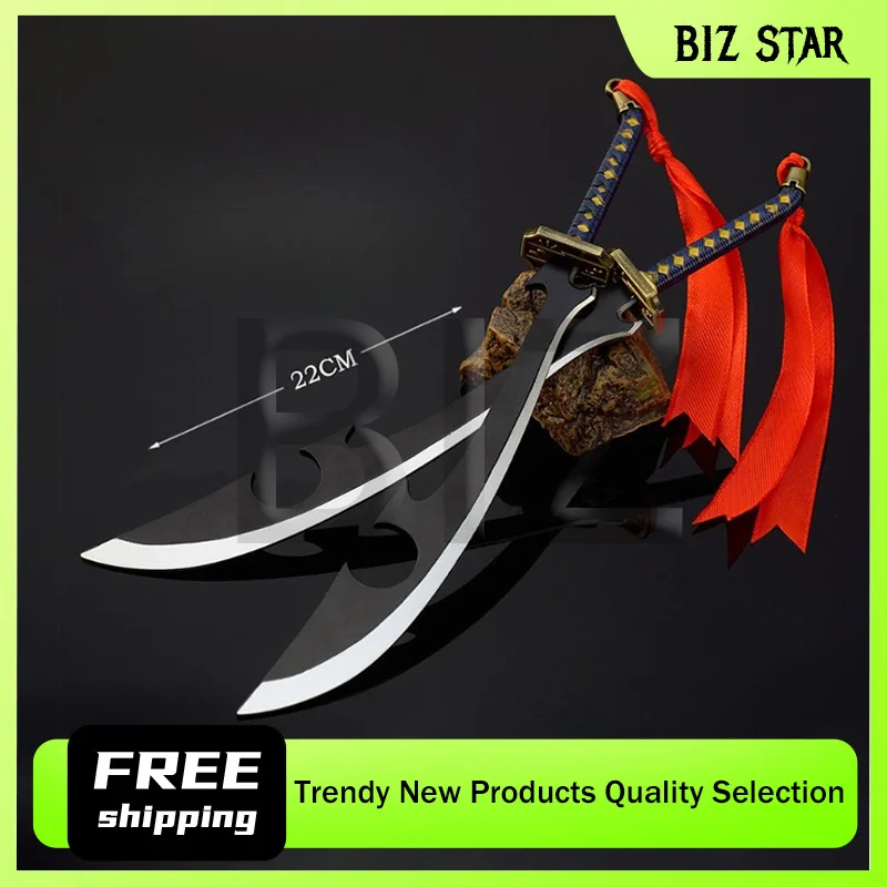 22 سنتيمتر/8.66in التبييض أنيمي الطرفية جلجل الربيع المياه الروح القاتل شفرة الحرف المعدنية حلية جمع شاشة لسطح المكتب هدية #1