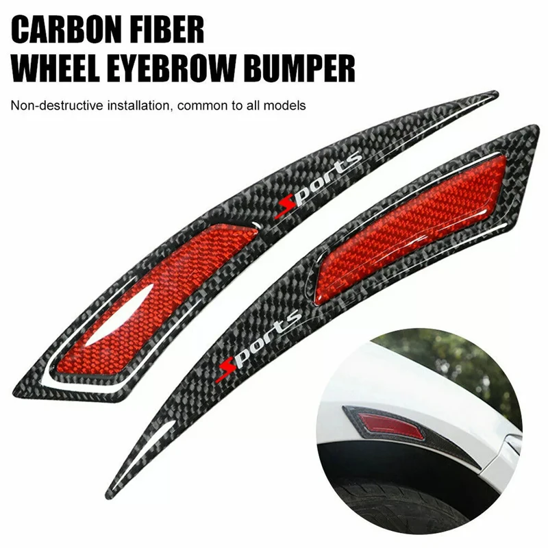 

2pcs Car Exterior Side Fender Vent Air Wing Sticker Trim Scratch Proof Car Fender Flares Arch Wheel Eyebrow Guard Kit