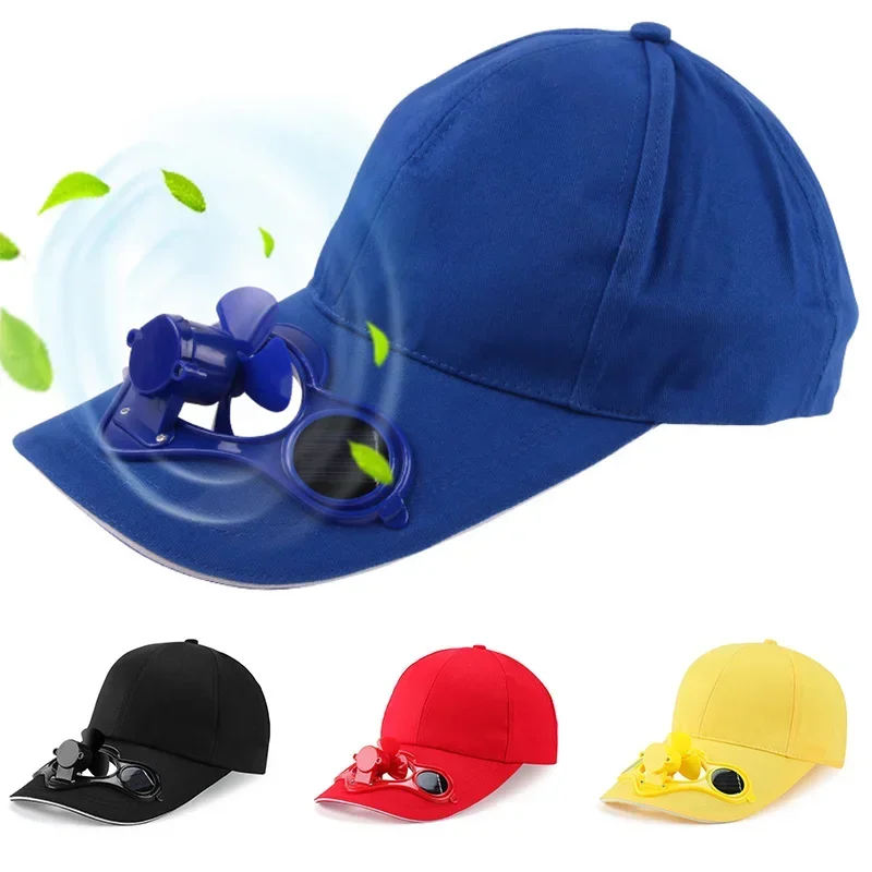 Sunscreen Solar Powered Fan Hat Summer Outdoor Sport Hats Sun Protection Cap With Solar Cool Fan Bicycling Climbing Baseball Cap