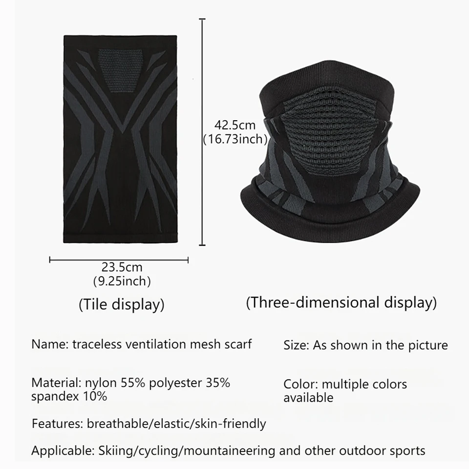 GTUBIKE Thermal Face Bandana Mask Cover Neck Warmer Gaiter Bicycle Cycling Ski Tube Scarf Hiking Breathable Masks Print Winter