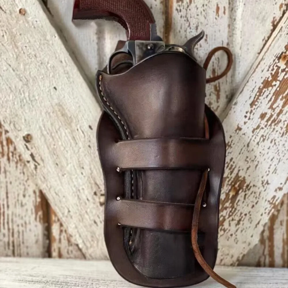 Medieval Vintage Steampunk Revolver Belt Gun with Adjustable Waist Belt, Cosplay Prop