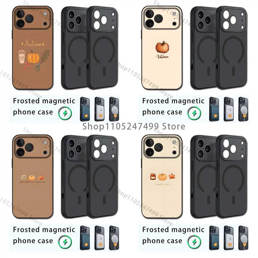 

Autumn leaves pumpkin Phone Case For iPhone 17,16,15,14,13,12,11,Pro,Max,Plus,Mini,SE4,E Magnetic Magsafe Wireless Charging